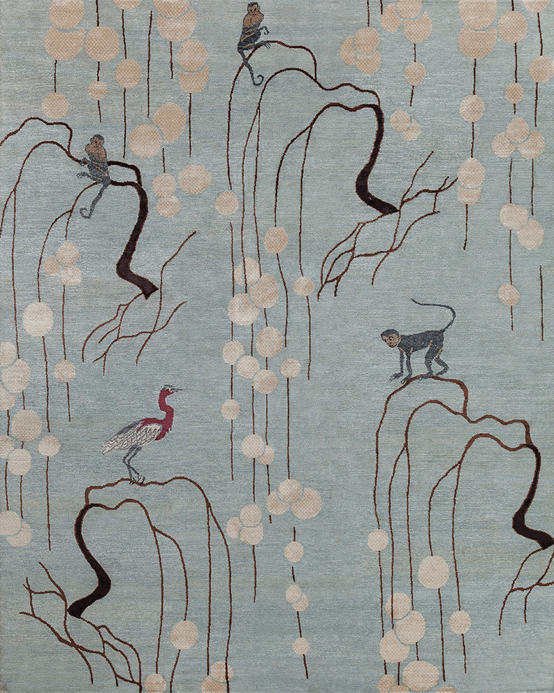 Saru Pale Blue by New Moon Rugs | newmoonrugs.com